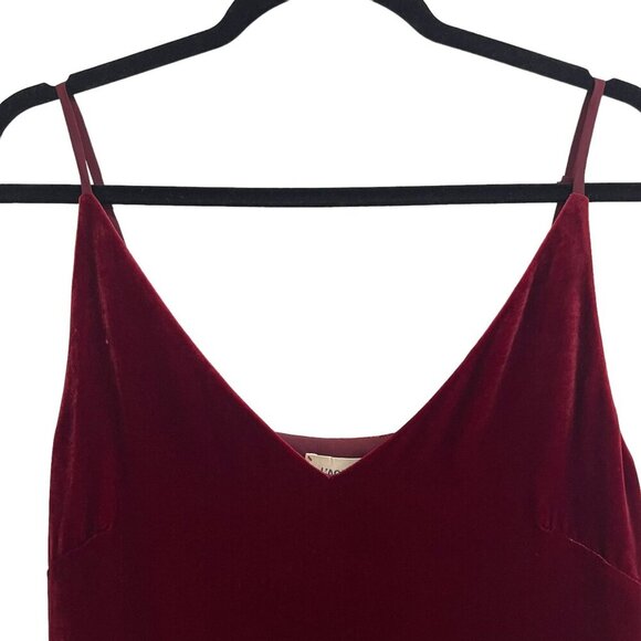 L'Agence Size XS Gabriella Velvet Camisole Tank Red Cami Silk Adjustable Straps - Picture 9 of 13